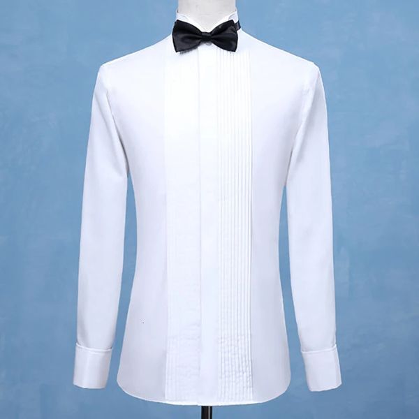 Moda Smoking dello sposo Camicie Uomo Groomsmen Bianco Nero Rosso Uomo Camicie da sposa Occasioni formali Camicie da uomo Colletto alari 240112