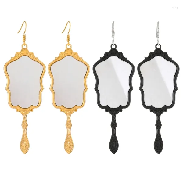 Висячие серьги, уникальные светоотражающие модные зеркальные подвески с увеличенными серьгами для женщин и девочек, Прямая поставка
