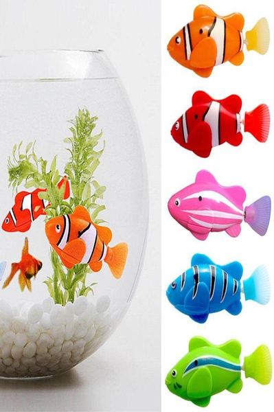 5 Pcs Set Robô Eletrônico Nadar Bateria Incluído Animal De Estimação Robótico Para Crianças Brinquedo De Banho Decoração De Pesca Agir Como Peixe Real Q1905224980098