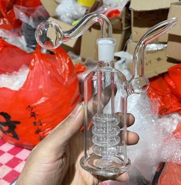 Mini bong in vetro economici Dab Rigs 14mm Giunto femmina con ciotola di vetro piccolo Bubbler Beaker Bong Tubi dell'acqua Rigs petroliferi