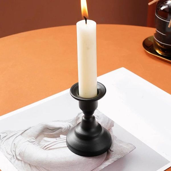 Castiçais suporte de ferro para mesa pilar velas decorativas vara stands café