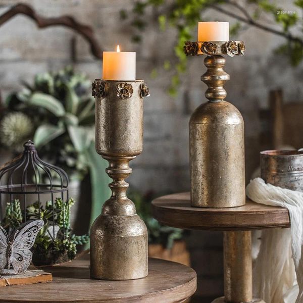 Kerzenhalter im amerikanischen Stil, Säule, einzigartiges Haus, Vintage, Metall, Ideen, Tisch, Garten, Kandelaar, Hochzeitsdekoration