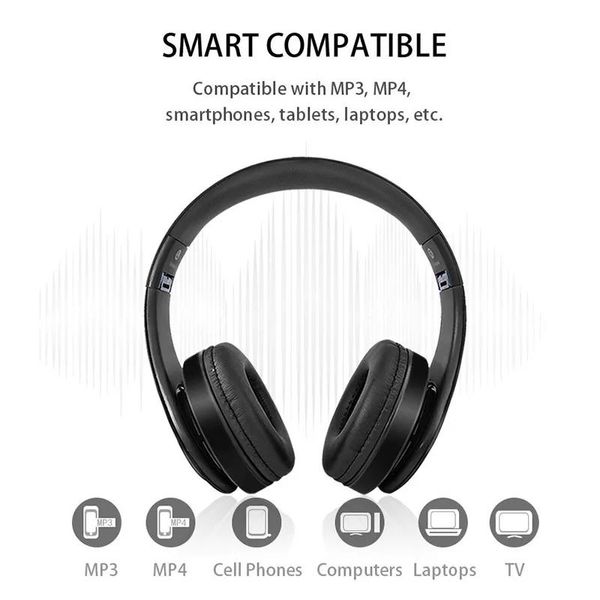 Kopfhörer Headset Musik Kopfhörer Hifi Stereo Wireless Bluetooth Ohrhörer faltbare Sport Kopfhörer FM mit Mikrofon Freisprecheinrichtung Unterstützung SD-Karte