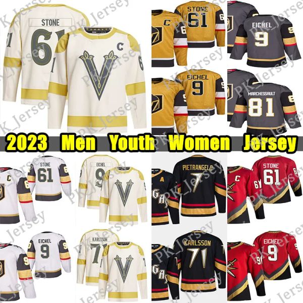 A buon mercato 61 Stone 2024 Maglia da hockey Winter Classic 9 Jack Eichel Alex Pietrangelo William Karlsson Jonathan Marchessault Thompson Zach Whitecloud Adin Hill maglie