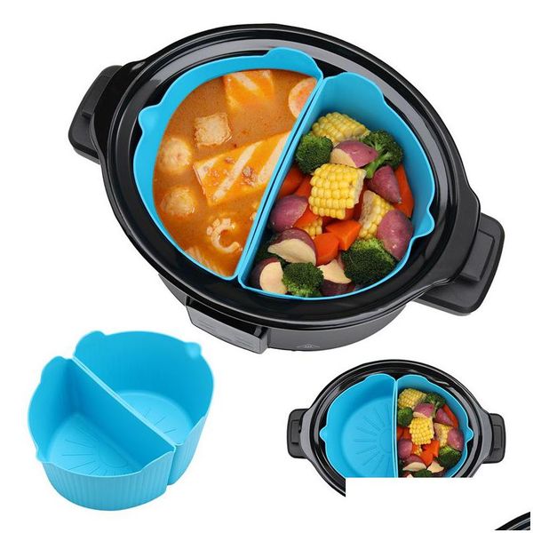 Kochutensilien Slow Cooker Divider Sile Insert Bpa Spülmaschinenfest Wiederverwendbare faltbare Form für Clogk-Pot Drop Delivery Home Garden Ki Dhe5O