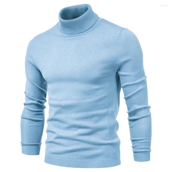 Maglioni da uomo Y2K dolcevita invernale spesso uomo casual dolcevita tinta unita qualità caldo sottile maglieria pullover da uomo