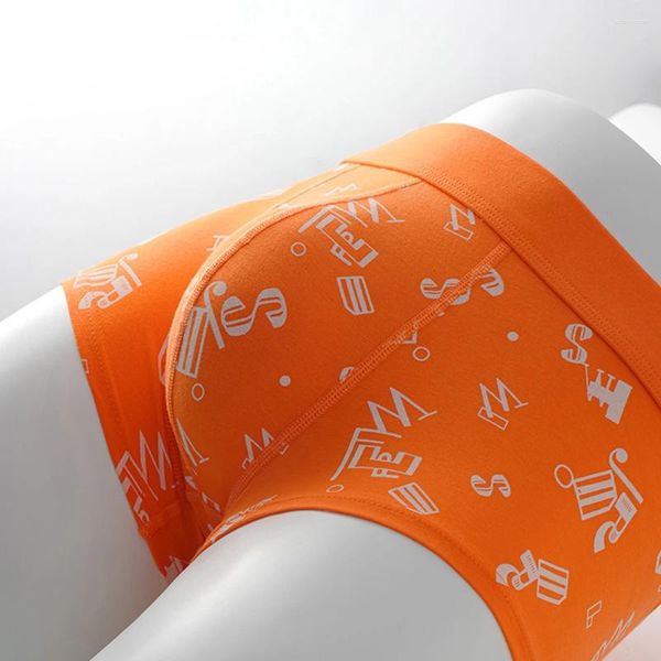 Cuecas homens calcinha de algodão impresso boxer briefs macio roupa interior sexy 3d u convexo bolsa plana boxers bulifting