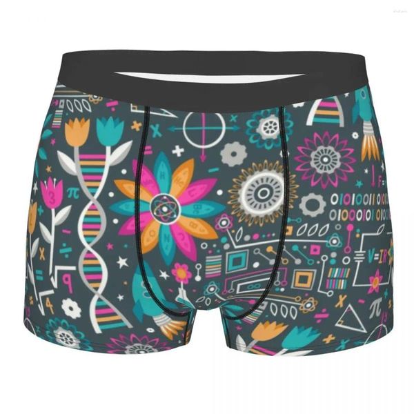 Unterhose für Männer, coole Blumen und Stiele, Unterwäsche, Chemie, Biologie, Wissenschaft, Lehrer, Boxershorts, Stretch-Shorts, Höschen