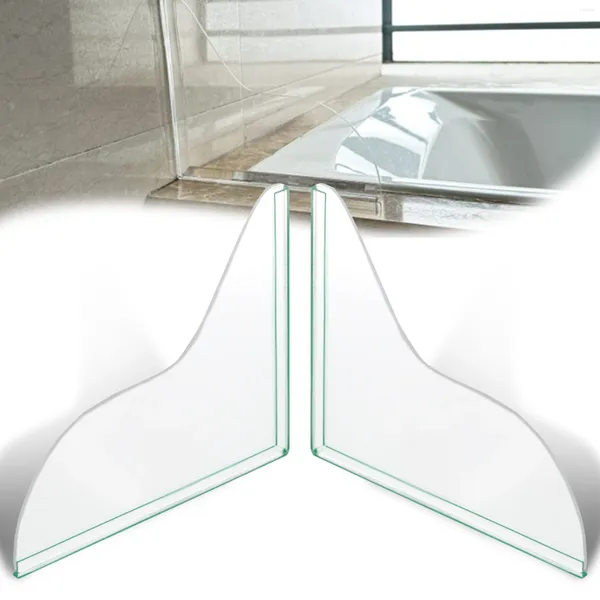Set di accessori da bagno 2x paraspruzzi trasparenti per vasca da bagno, bordi arrotondati indeformabili che trasmettono luci in acrilico