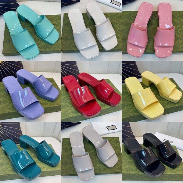 TPU Jelly chinelos clássicos sapatos de grife de luxo sandálias de moda de verão top antiderrapante saltos grossos moda sapatos de plataforma interior novos sapatos de praia confortáveis ao ar livre