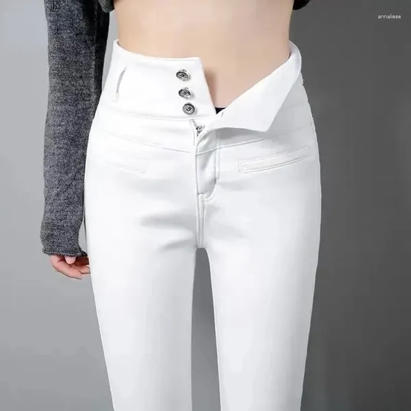 Женские джинсы до щиколотки, джинсовые леггинсы большого размера 5XL, с высокой талией, женские модные эластичные узкие брюки Vaqueros, черные, белые, узкие брюки-карандаш