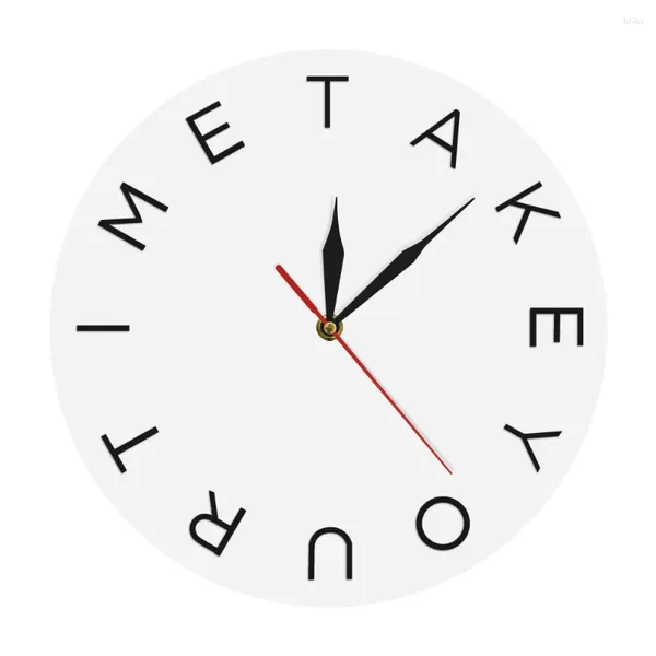 Настенные часы «Не торопитесь», современный девиз, швейцарские скандинавские часы в стиле минимализма, 12 часов с буквами, уникальный мотивационный подарок