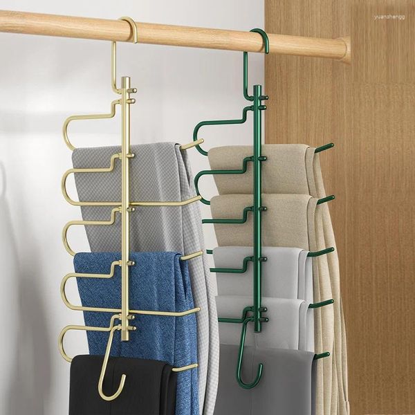 Cabides Multi-função 5 em 1 Magia Calças Rack Montado Dobrável Calça Gravata Cachecol Prateleiras Penduradas Organizador de Armazenamento de Guarda-Roupa