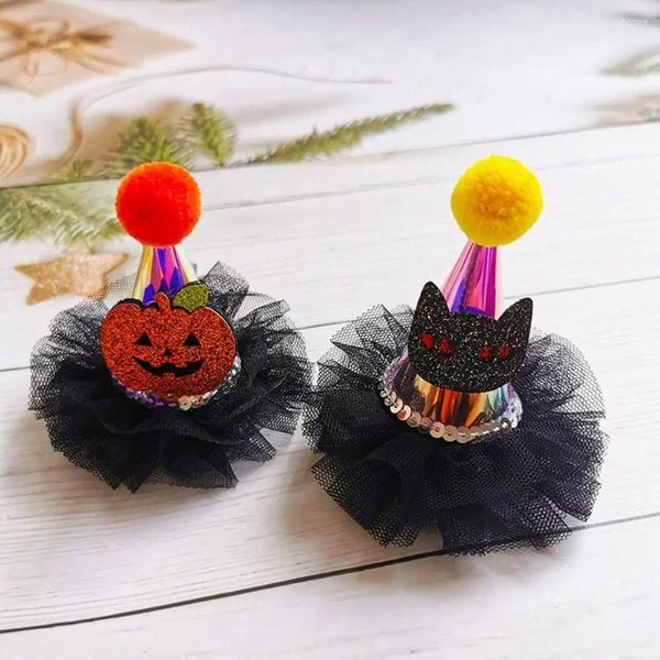 Acessórios de cabelo cosplay engraçado dos desenhos animados laço presente de halloween brilhante chapéu clipe headwear crianças hairpin