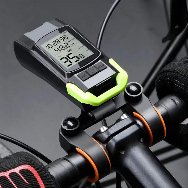 Lichter Fahrradlicht 1200 lm Lampe 3 Modus USB -Fahrrad Computer Horn Taschenlampenrad Fahrrad Tachometer LED Frontleuchte Radsportscheinwerfer