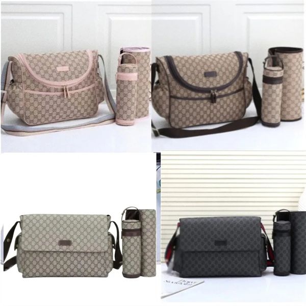 Designer de bebê 3 em um sacos de fraldas moda bebês sacos maternidade fraldas bolsas de designer de luxo lona impressão carta xadrez sacos de viagem impermeáveis A01