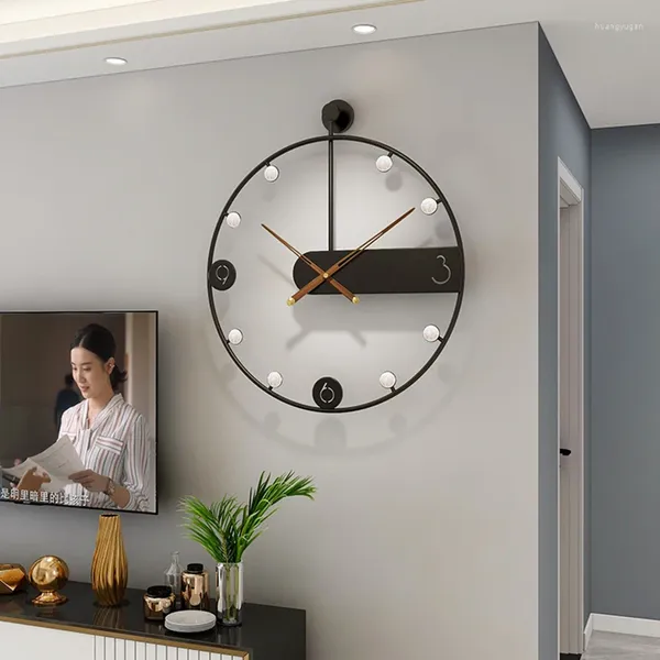 Duvar Saatleri Vintage Dijital Saat Yuvarlak Sessiz Tasarım Modern Oturma Odası Büyük Horloge Murale Modernne Dekorasyon