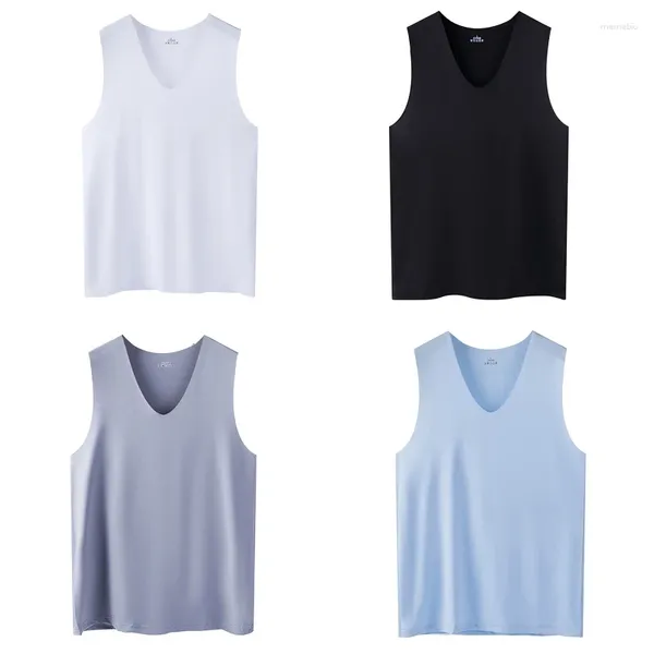 Männer Tank Tops Männer Eis Seide Nahtlose Weste Unterwäsche Unterhemd Shirts Männlichen Körper Shaper Fitness Ärmellose Herren Laufen