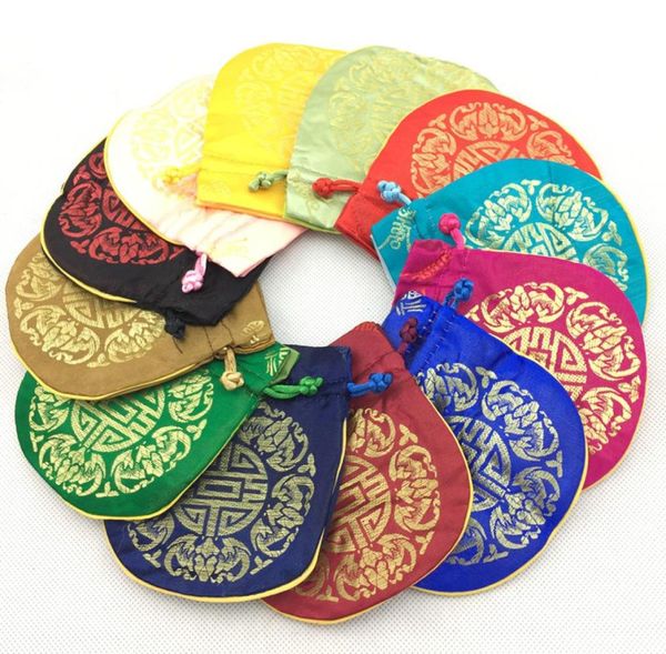 Luxo Joyous Pequenos Sacos de Presente de Festa de Casamento Com Cordão de Alta Qualidade Estilo Chinês Brocado De Seda Favor Doces Bolsa Para Convidados Wholes7479312