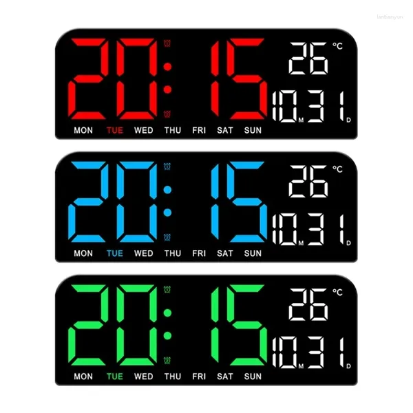 Relógios de mesa H55A LED Digit Clock Brilho Dimmable Contagem Regressiva Temperatura Hangable