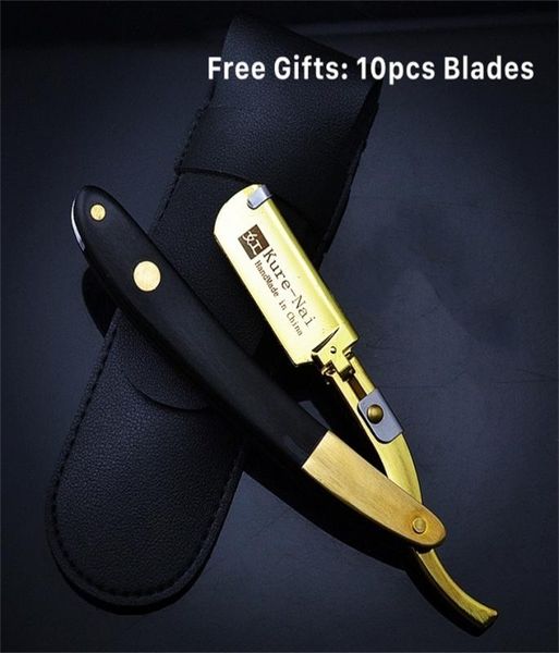 Pro Salon Erkekler Paslanmaz Çelik Katlanır Manuel Jilet Berber Saç Kesme Jilet Değişikliği Bıçağı Düz ​​Razor Aracı 10 PCS Blade G1126 21049957