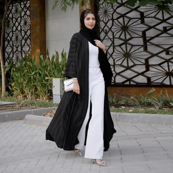 Roupas étnicas Ramadan Roupas Vintage Cardigan Top Longo Muçulmano Mulher Túnica Casaco Moda Malha Saudita Marroquino Caftan Luxo 2024 Jilbaab