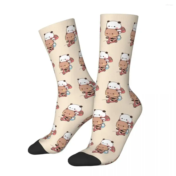 Herrensocken, lustiges Skaten, Bubu Dudu, Basketball, Cartoon-Bär, Polyester-Mittelrohr für Unisex, schweißabsorbierend