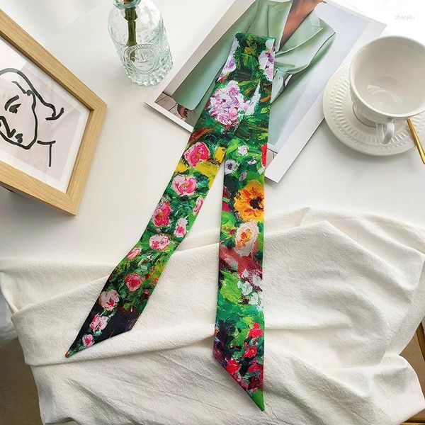 Schals luxuriöser Mode Frauen Binden Bag Griff Ribbon Haarband Dekorative Wickelband Großhandel Seidenschal für