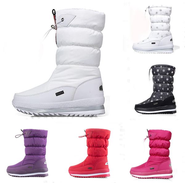 Samt-Damen-Schneestiefel mit rutschfestem und warmem Mittelrohr, verdickte lässige Baumwollstiefel, rutschfeste Baumwollschuhe, Turnschuhe, Sport, Outdoor, Yakuda-Sportschuhe