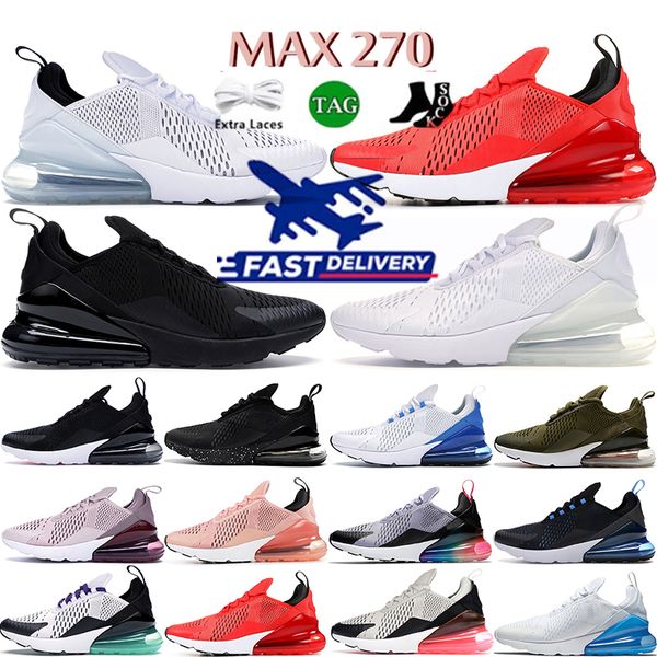 Designers 270s Running Shoes 270 Mens Mulheres Universidade Azul Preto Volt Núcleo Branco Arco-íris Uva Médio Olive Hot Punch Treinadores Sapatilhas Ao Ar Livre