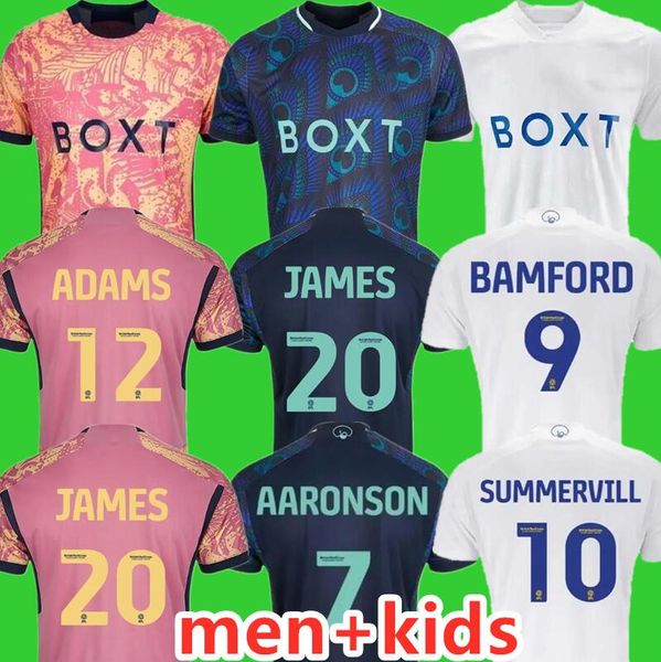 23 24 Bamford Llorente Leeds Unitedes camisas de futebol 2023 2024 terceiro Adams Aaronson HARRISON Rodrigo JAMES Homens Crianças Home Away camisa de futebol laranja