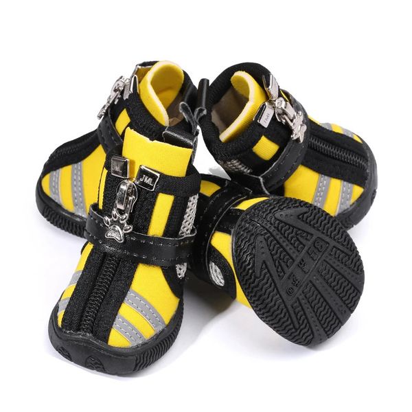 Atmungsaktive Mesh-Gewebe-Hundeschuhe, modisch, lässig, rutschfest, warm, für Spaziergänge im Freien, für Haustiere, bequem für den ganzjährigen Gebrauch, Hundestiefel 240113