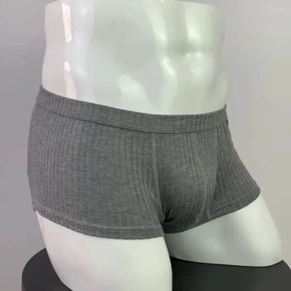 Mutande da uomo a vita bassa U Borsa convessa Boxer Shorts Angolo piatto Sport Traspirante Filo largo Assorbimento del sudore Quattro biancheria intima