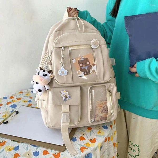 Школьные сумки, японский корейский стиль, сумка для книг для девочек, компактный, большой вместительности, прочный, гладкий, на молнии, просторный рюкзак, сумка