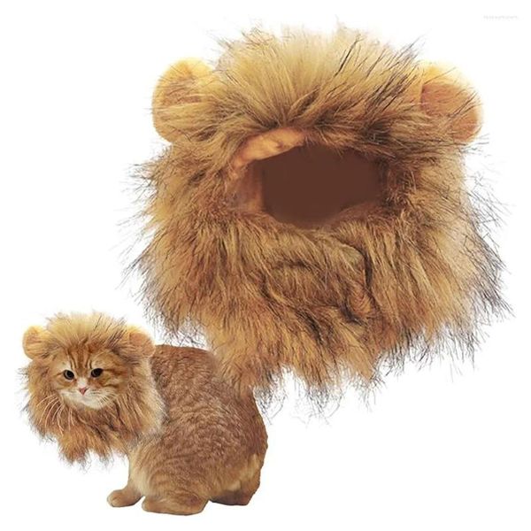 Костюмы для кошек, удобный и мягкий парик с львиной гривой для кошек, Хэллоуин, косплей, полиэстер, домашнее животное