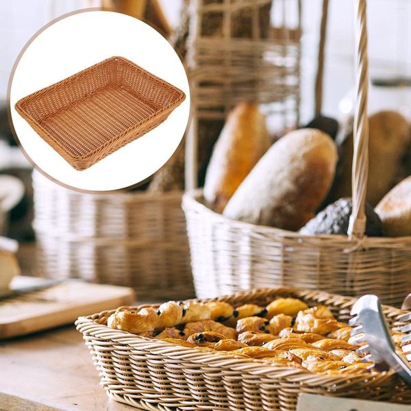 Piatti intrecciati Cestino Simulazione Rattan Organizzatore da giardino per picnic