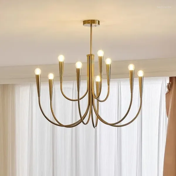 Lâmpadas pendentes Nordic sala de estar lustre luxo luz estilo americano retro minimalismo quarto designer vela jantar iluminação