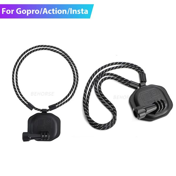 Suporte de montagem magnética com cordão para dji osmo ação 3 2 insta360 bolso fimi série pescoço cinta acessórios da câmera ação y240113