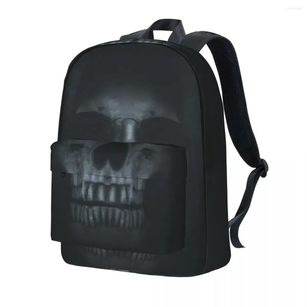 Mochila legal funk crânio 3d impressão preto streetwear mochilas feminino padrão diário sacos de escola design mochila