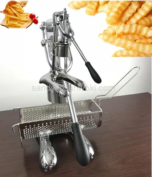 Purê de Batata Frita Chip Super Longo Máquina de Fazer Batatas Fritas Extrusora Manual de Batata 240113