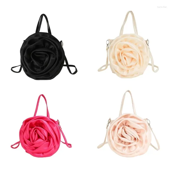 Sacos de noite Saco de embreagem 3D Rose Bolsa para Mulheres Moda Tote Banquete Prom Casamento Crossbody Ombro