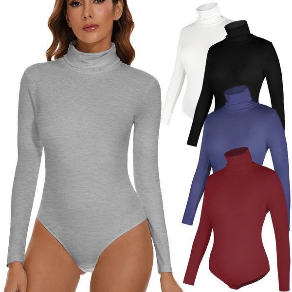 Bodysuit shapewear feminino corpo inteiro shaper gola alta manga longa controle de barriga emagrecimento bainha coxa mais magro abdômen espartilho 240113