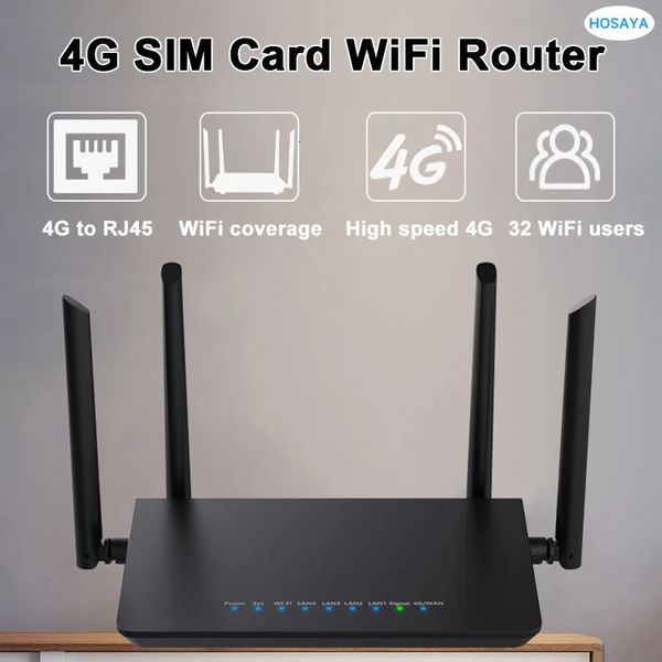 Roteador LTE CPE 4G 300m CAT4 32 usuários wifi RJ45 WAN LAN modem sem fio cartão SIM 240113