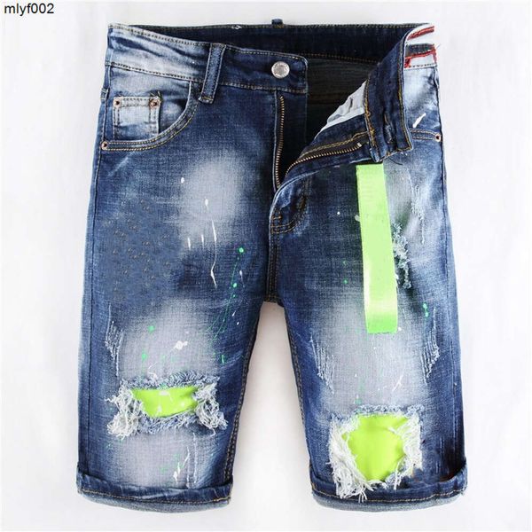 Homem Designers Roupas Shorts Masculinos Hip Hop Moda Estilo Luxo Bicicleta Motocicleta Rock Revival Esporte Calças Curtas Casual Respirável Buraco Bordado Biker Jeans