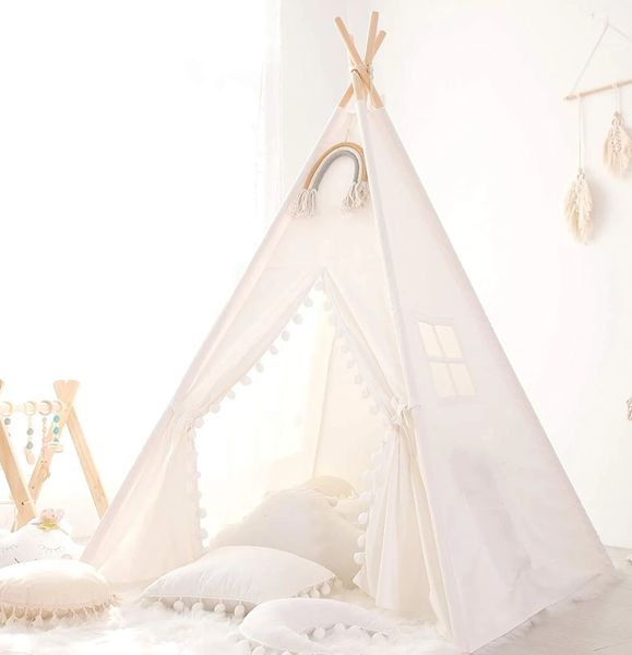 1.35m Çadır Çocuk Oynat Evi Wigwam Çocuklar için Portatif Çocuklar Tipi Teepee Tipi Infantil Çocuk Çadır Kız Oyun Odası 240113