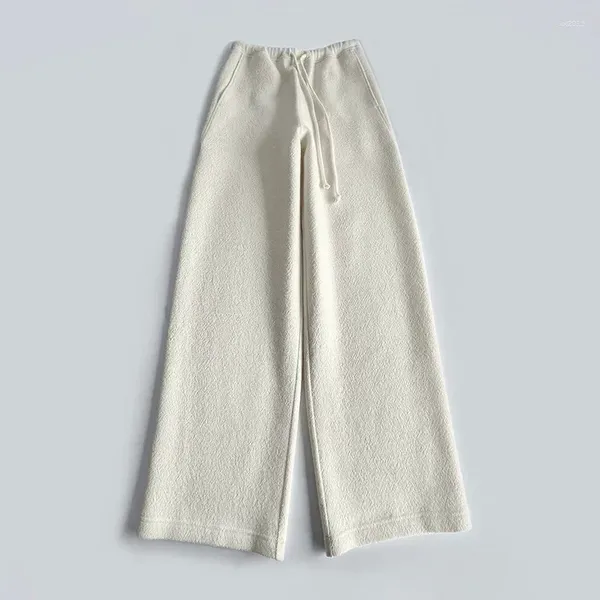 Pantaloni da donna Pantaloni dritti da donna casual lunghi fino al pavimento in twill pettinato misto lana di pecora