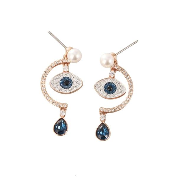 Orecchini Swarovski di design da donna, con fascino di alta qualità, perla, occhio del diavolo, orecchini con nappe, elemento femminile, orecchini di cristallo femminili