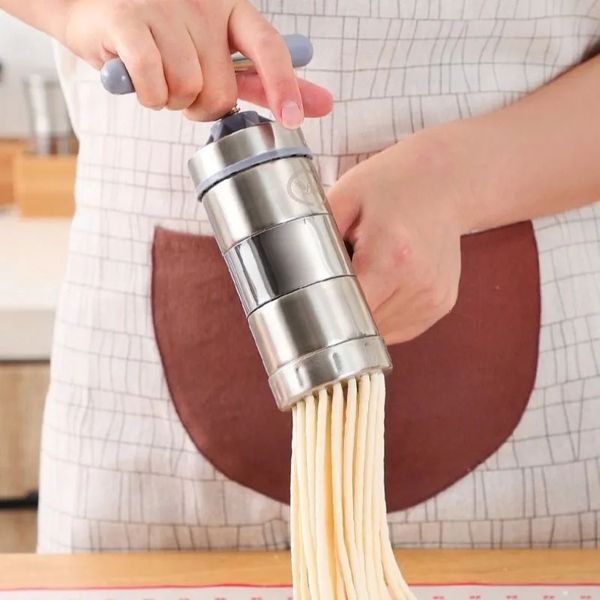 Máquina manual de macarrão, aço inoxidável, prensa para macarrão, cortador, panelas, espaguete, ferramentas de cozinha 240113