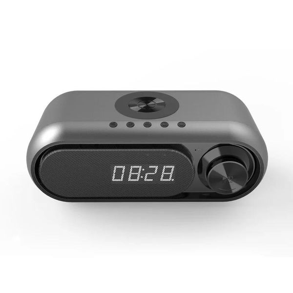 Колонки WD300 Прикроватная беспроводная зарядка Аудио Светодиодные часы Будильник Аудио Беспроводное зарядное устройство Динамик Bluetooth Динамик FM-радио
