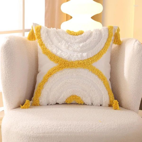 Cuscino morbido divano federa in peluche semplice copertura in tinta unita cuscini decorativi tessili per la casa vintage